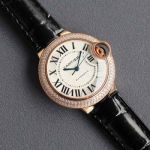 Cartier 18K Gold 28/33/36MM Automatic Movement Rose Gold Bezel Women's Watch
